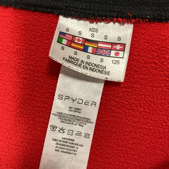 Spyder boys lightweight Full Zip Jacket racing red black small 7/8 - Picture 8 of 9